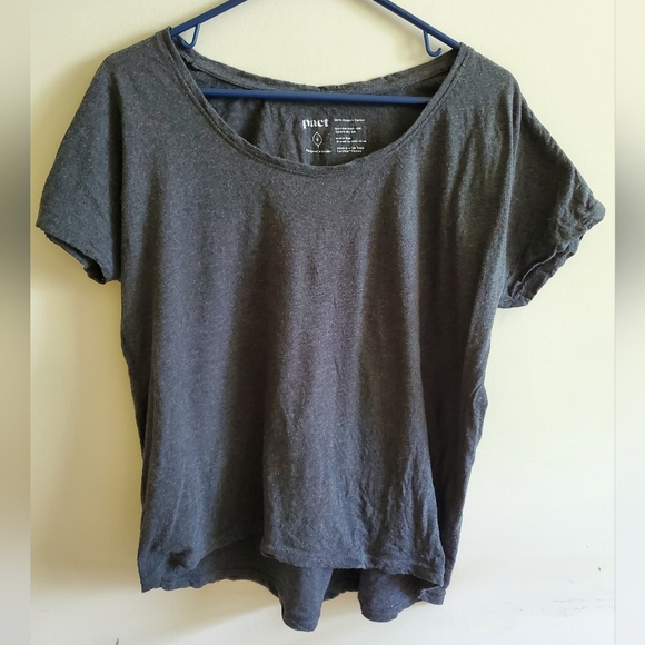 Pact Organic Gray Relaxed Short Sleeve T-Shirt Size Small - Picture 2 of 3